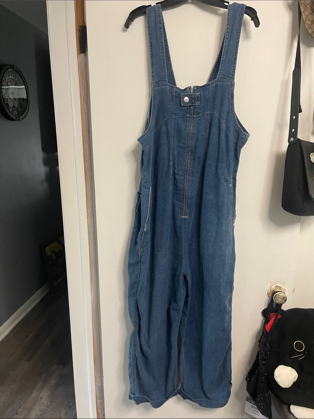 We The Free Blue Denim Overalls Jumpsuit